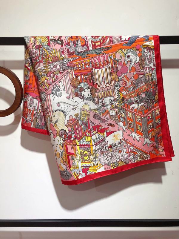 Hermes silk Scarf 90X90cm E04
